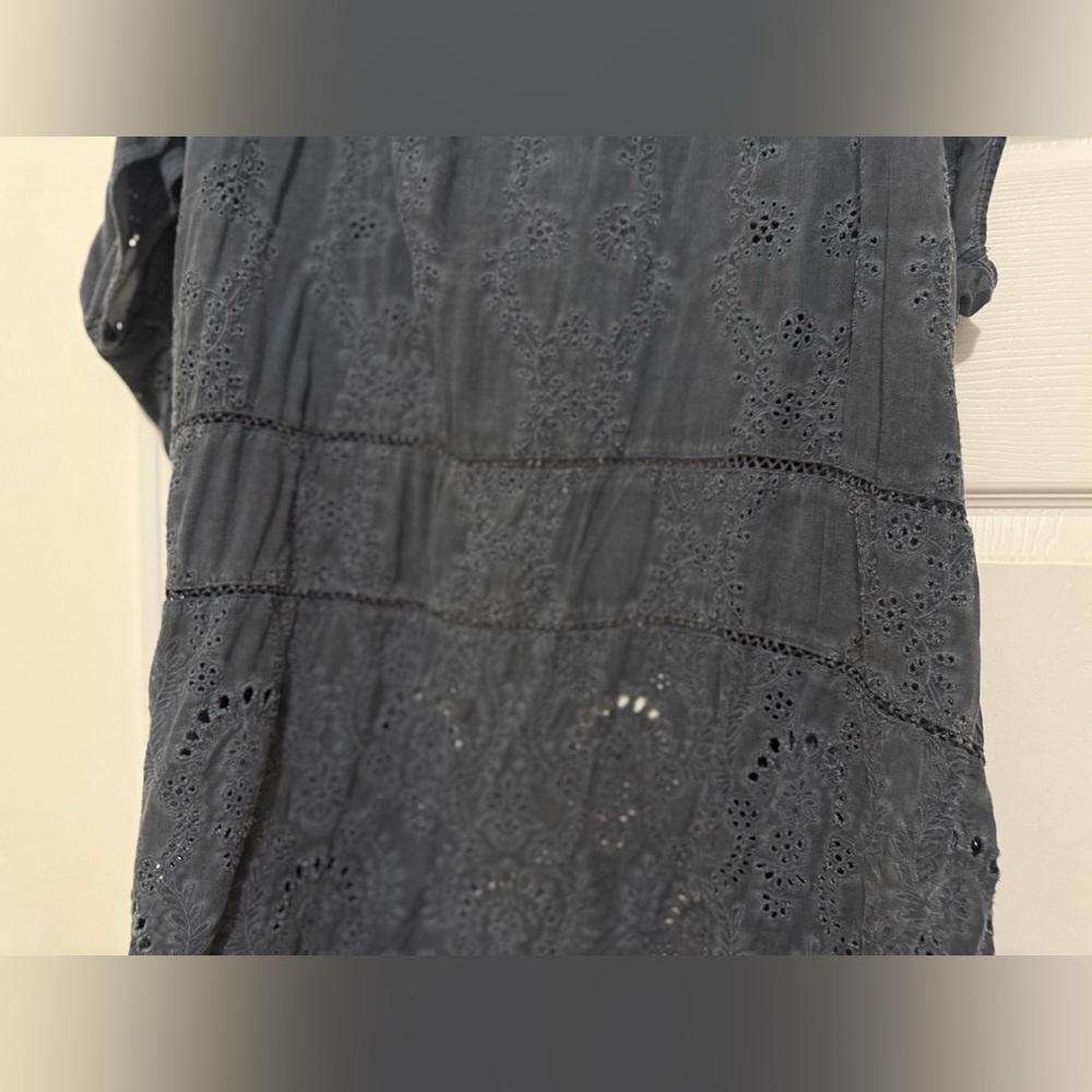Young Fabulous & Broke Embroidered Eyelet Kimono Duster - Slate Gray - One Size - Picture 6 of 9